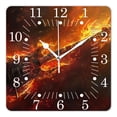 thumbnail image 1 of 12 Inch Wall Clock Battery Operated Square Clock for Office, Kitchen, Outdoor, Living Room,Guitar Fire Exquisite (2), 1 of 4