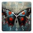 thumbnail image 1 of 12 Inch Wall Clock Battery Operated Square Clock Decorative for Office, Kitchen, Outdoor, Living Room，Beautiful Butterfly on Blue Background Creative Pattern, 1 of 4