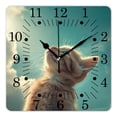 thumbnail image 1 of 12 Inch Wall Clock Battery Operated Square Clock for Office, Kitchen, Outdoor, Living Room,Cute Cat on Moon Blue Starry Galaxy Star Nebula Snow Mountain Simple, 1 of 4