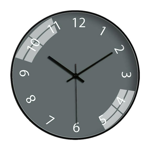 12 Inch Wall Clock Decoration Style Modern Easy to Read Sweep Movement Silent Non Ticking Round Watch for Bedroom Room Christmas Teens Gift Gray Black