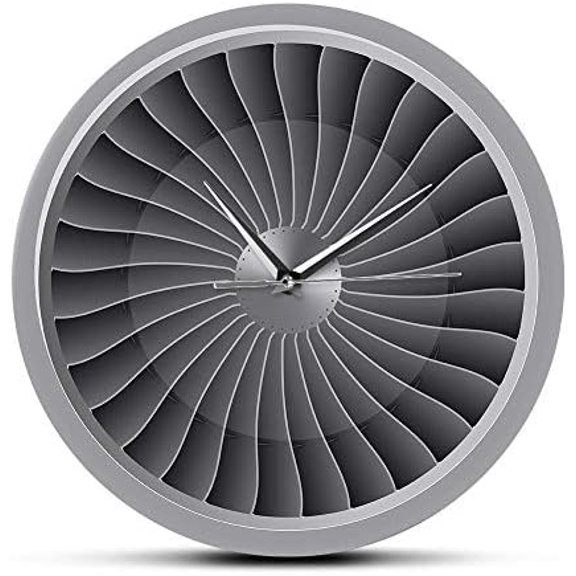 12 Inch Wall Clock Jet Engine Turbine Fan Aviator Wall Clock Airplane Wall Art Hanging Watch Jet Artwork Pilot Home Decor Gift$$Home Decor, Kitchen, & Other