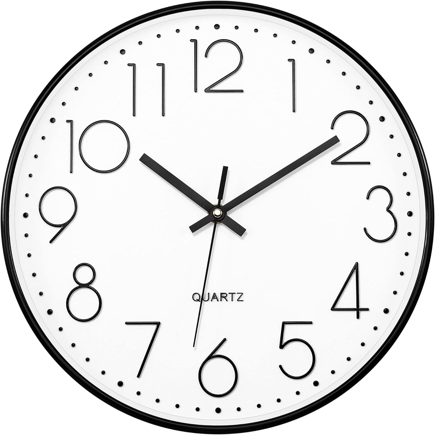 12 Inch Wall Clock Silent NonTicking Decorative Battery Operated