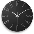 thumbnail image 1 of 12 Inch Wall Clock Silent Non Ticking, Preciser Modern Style Decor Clock for Home, Office, School, Kitchen, Bedroom, Living Room (Black), 1 of 9