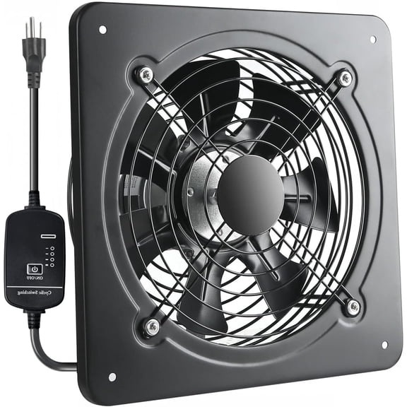 12 Inch Wall Window Exhaust Fan Wall Mounted Ventilation 720 CFM Basement Extractor Fan Industrial Fan for  Garage Office Commercial Use (12 Inch+Speed Control)