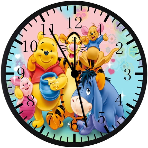 12 Inch Winnie The Pooh Wall Clock Non-Ticking Silent Great for Decor and Gifts F87