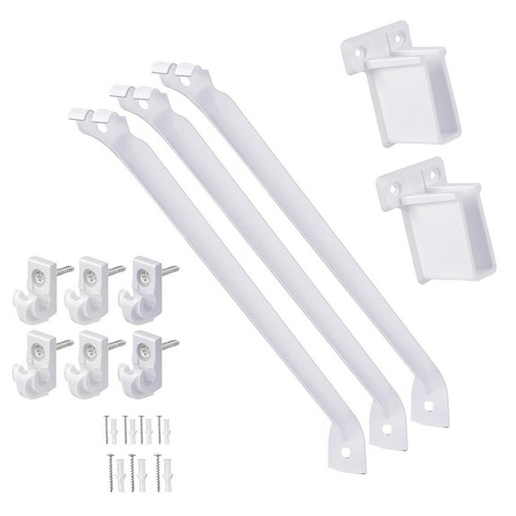 12 Inch Wire Shelf System With 6 Clips And 2 End Brackets For Storing Solutions