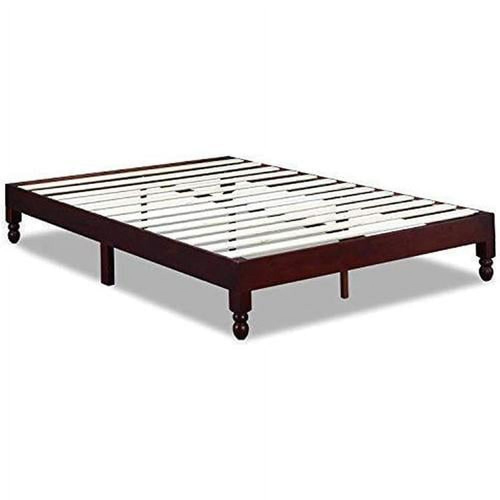 12 Inch Wood Bed Frame Eliminates The Need For A Boxspring, Espresso
