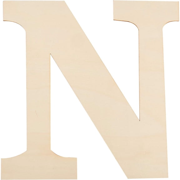 12 Inch Wooden Letters N Unfinished Wood Letters Wooden Alphabet Cutout for DIY Crafts Home Wall Decoration Beige
