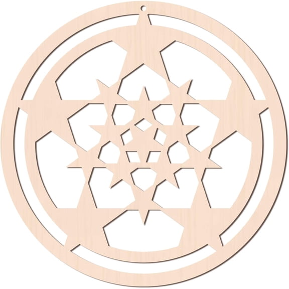12 Inch Wooden Sacred Geometry Wall Art Laser Cut Wooden Wall Sculpture for Wall Hanging Decor Art Home Decoration Beige