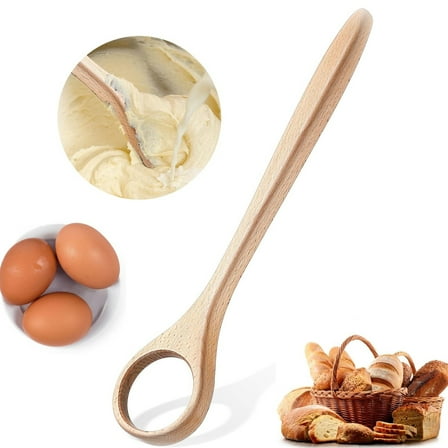 12 Inch Wooden Whisk,Tutuviw Wood Danish Dough Whisk Tool for Mixing,Handheld Manual Bread Dough Whisk,Labor-saving Danish Dough Whisk for Blending/Egg Beating/Baking