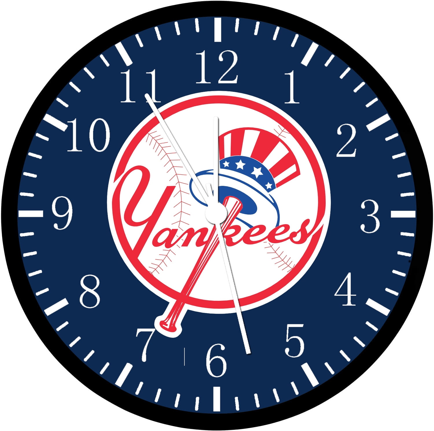 12 Inch Yankees Wall Clock Non-Ticking Silent Great for Decor and Gifts W103