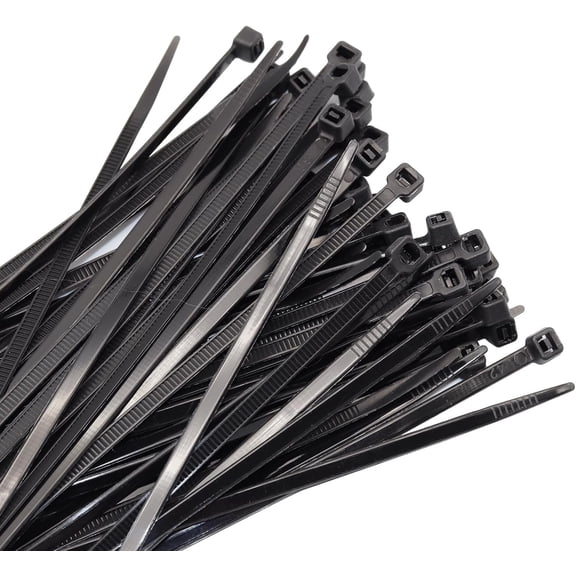 12 Inch Zip Ties Black 100 count 40 LB Tensile Strength
