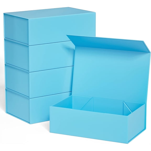12 Inch by 6 Inch by 4 Inch Magnetic Closure Gift Box Set Blue 5 Pack