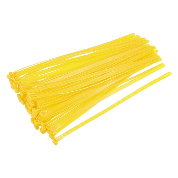 12 Inch x 0.3 Inch Yellow Reusable Cable Ties Adjustable Nylon Zip Ties Wraps 40 Pack
