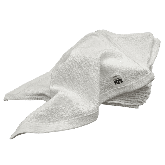 12 Inch x 12 Inch White Cotton Value Washcloths - Reusable Lt Weight Thin Cloth Rags - Bath/Exfoliating/Kitchen/Garage - 1 Lb per Dozen - Set of 240
