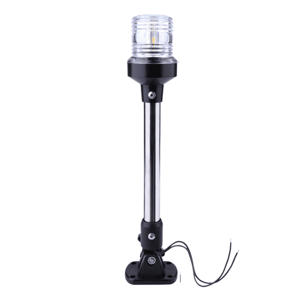 12 Inches Anchor Light Boat Stern Light Waterproof IP67, White Fold Down Marine Navigation Lights for Boats LED for Pontoon, Jon Boat and Bass Boats (12-24V)