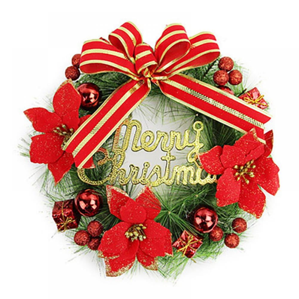 12 Inches Artificial Christmas Wreaths for Front Door Outside Xmas