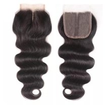 12 Inches Brazilian Remy Hair Body Wave Lace Closure 4x4x1 Transparent Lace T Part Lace 4x4x1 Closure Human Hair Closure #1B Natural Black