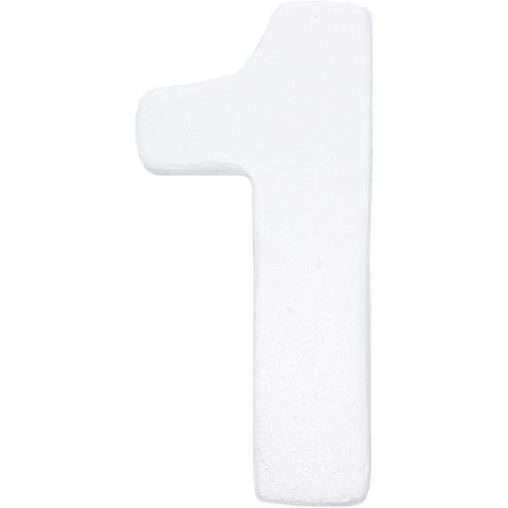 12 Inches Bright Creations Large Foam Number 1 for DIY Crafts, White