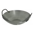 12 Inches Carbon Steel Flat Bottom Wok with Two Side Handle, 14 Gauge
