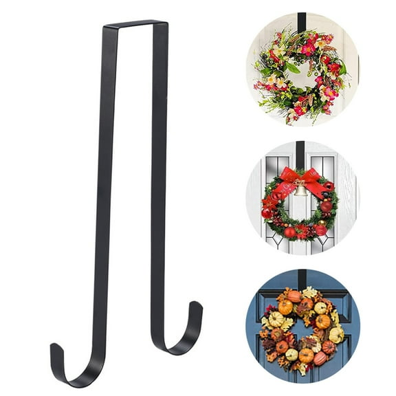 12 Inches Double Side Wreath Hanger Over The Door - Large Wreath Metal Hook for Christmas Wreath Front Door Hanger - Holds 2 Wreaths with This 2 Sided Hanger