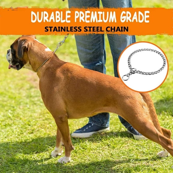 12 Inches Length Silver Tone Dog Collar Necklace Style A - Silver Plated Metal Chain 12 Inches Long With Secure Fastening - For Small Medium Large Breed Dogs Pet Owners Daily Use