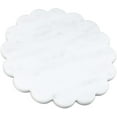 thumbnail image 1 of 12 Inches Marble Cutting Board Round Cheese Board Marble Charcuterie Board Circle Marble Slab Multi Purpose White Scalloped Cutting Board with Non Slip Feet for Kitchen Bread Cheese Pizza, 1 of 7