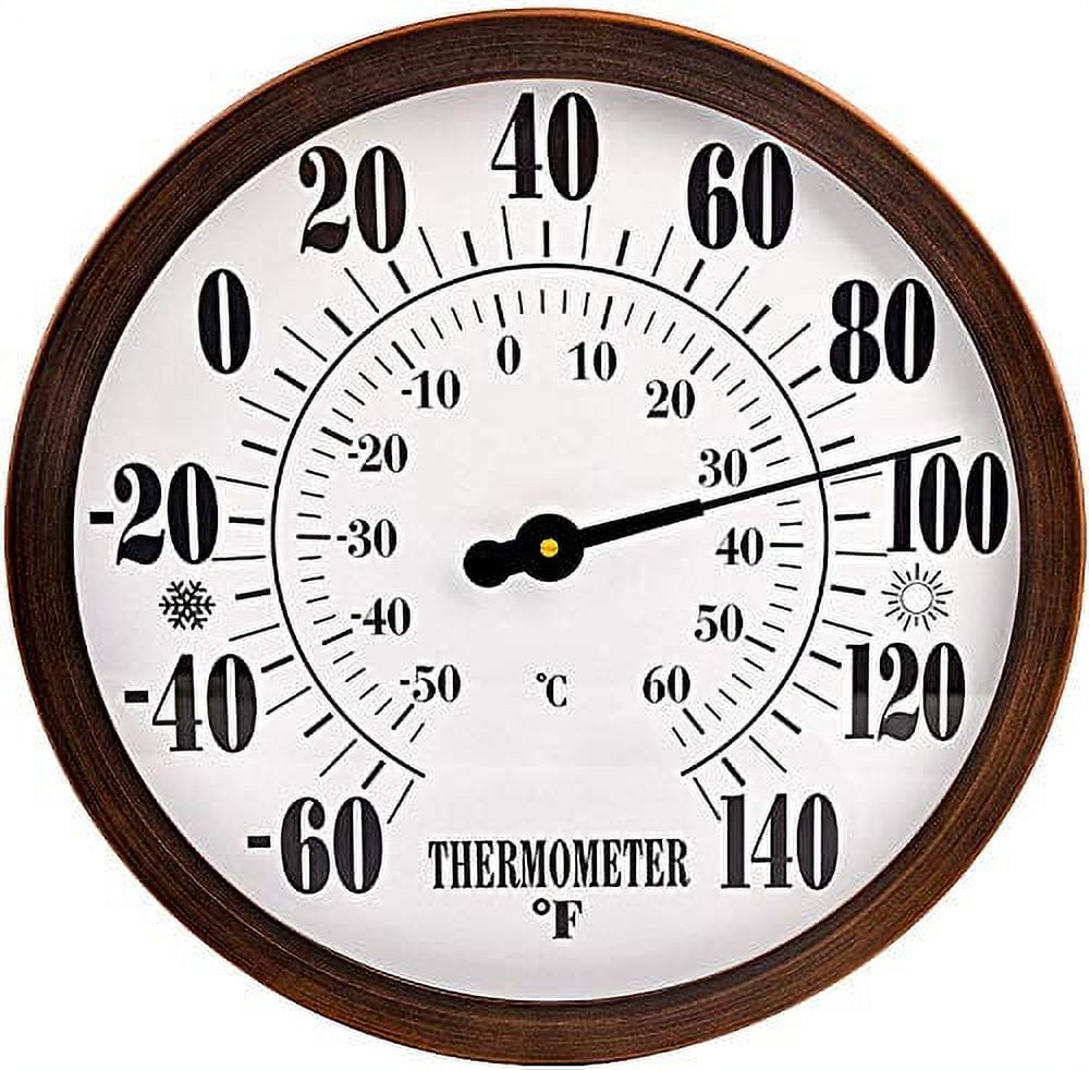 12 inch Essential Silver; a Silver Resin Wall Thermometer