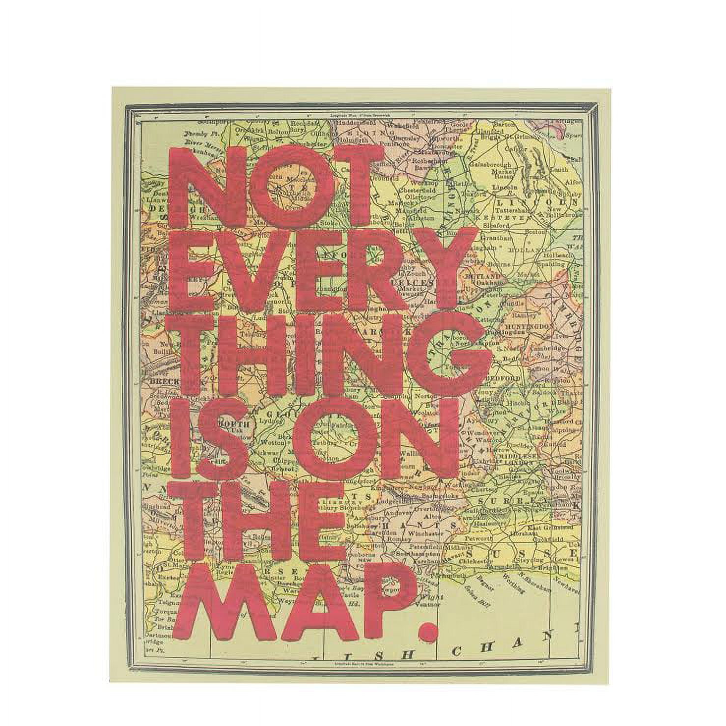 Colorful Atlas Map with Inspirational Quote Framed Wall Art