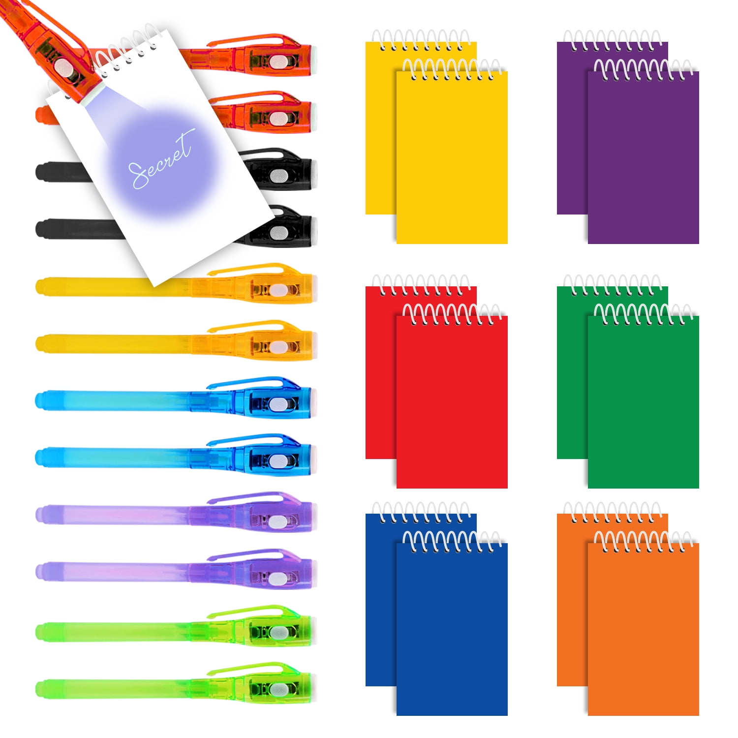 DazSpirit 16Pcs Invisible Ink Pen Set with UV Light, Mini Notepads & gift  Bags, Spy Pens for Kids, Top Secret Message Magic Mark