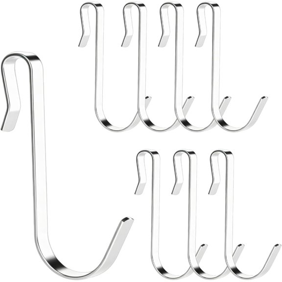 12 J-Hooks, 3.6-inch Large Heavy-Duty Metal Hooks, Suitable for Metal Shelving Systems, Shelving Units, and Wardrobe Shelf Accessories
