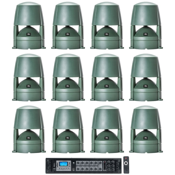 (12) JBL CONTROL 85M 5.25" Commercial 70v Outdoor Landscape Speakers+Amplifier