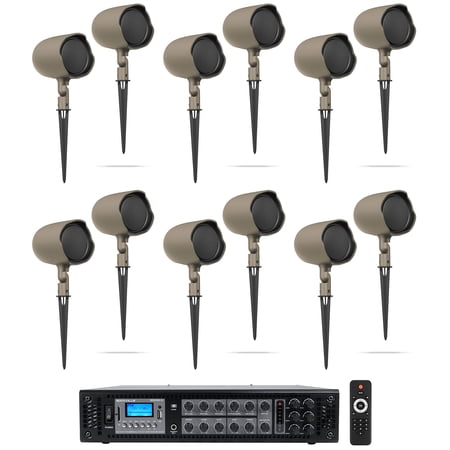 (12) JBL GSF3-TN 6.5" Landscape Ground Stake/Wall 70v Commercial Speakers+Amp