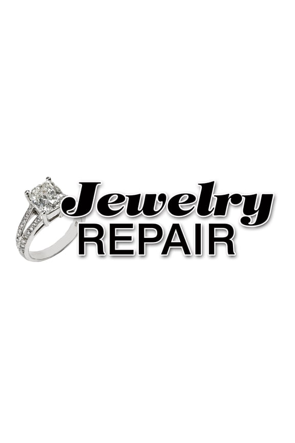 12" JEWELRY REPAIR DECAL sticker watch gold diamonds battery appraisals