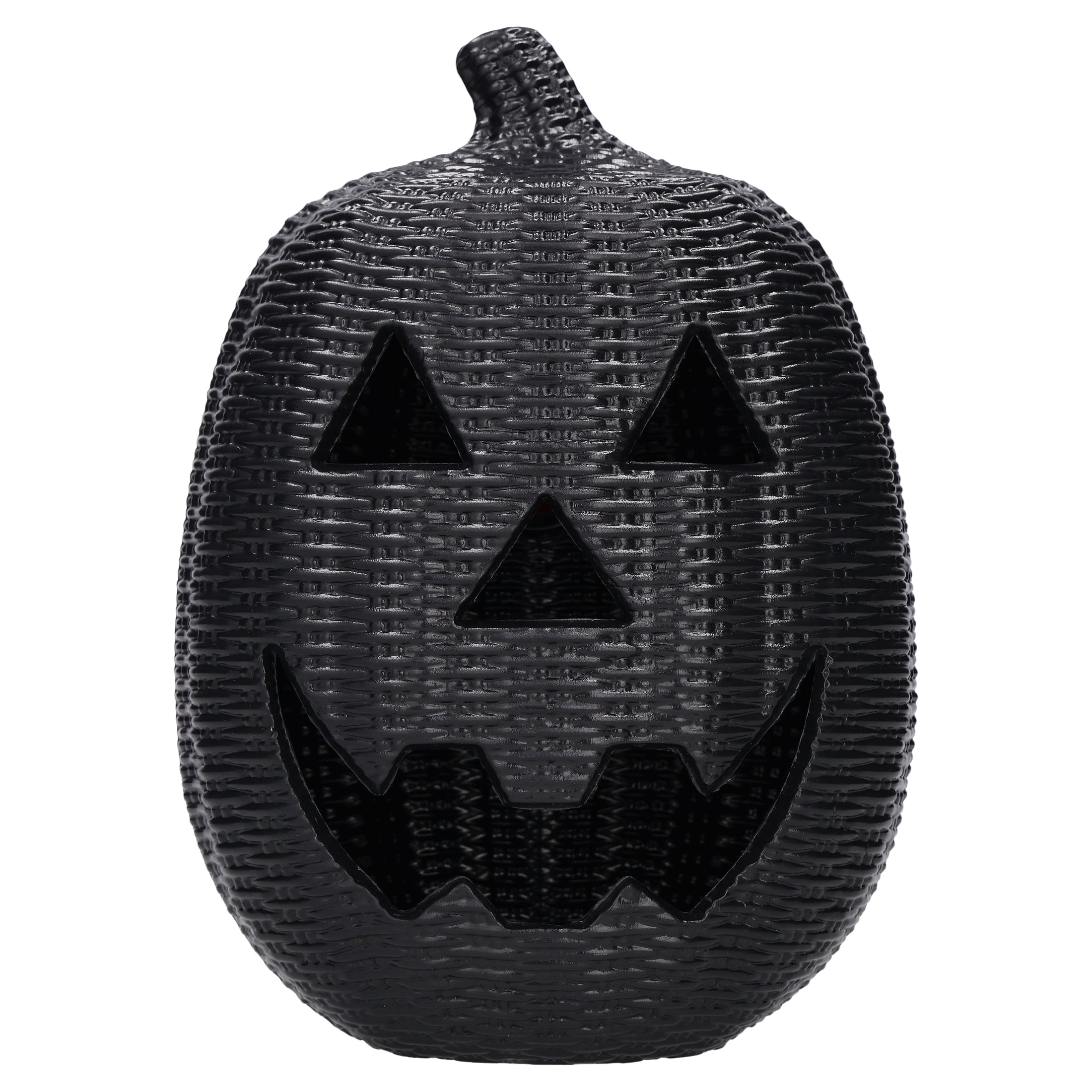 Light-Up Woven Jack-o'-Lantern Decoration, Black, 12", Halloween by Way To Celebrate