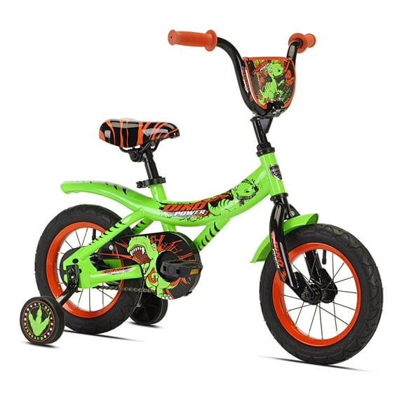 12" Kent Dino Power Training Wheel Bicycle, Fits Rider 2' - 3'2", Green, Toddler/Child, Unisex
