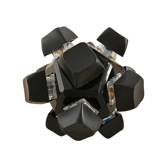 12-Key Mechanical Stress Relief Keyboard with Illuminated Press Buttons for Adult Focus Training & Tension Release(Black)