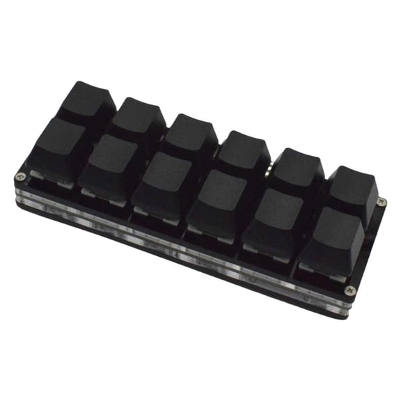 Vensio-12-Key Mini Programmable Macro Keyboard Custom Hot-Swappable Shortcut Keypad for Gaming Device PC Black
