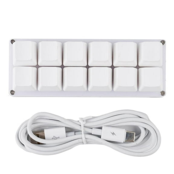 12-Key Programmable Macro Keyboard, USB Mechanical Custom DIY Keypad for Gaming, Drawing, Media Control