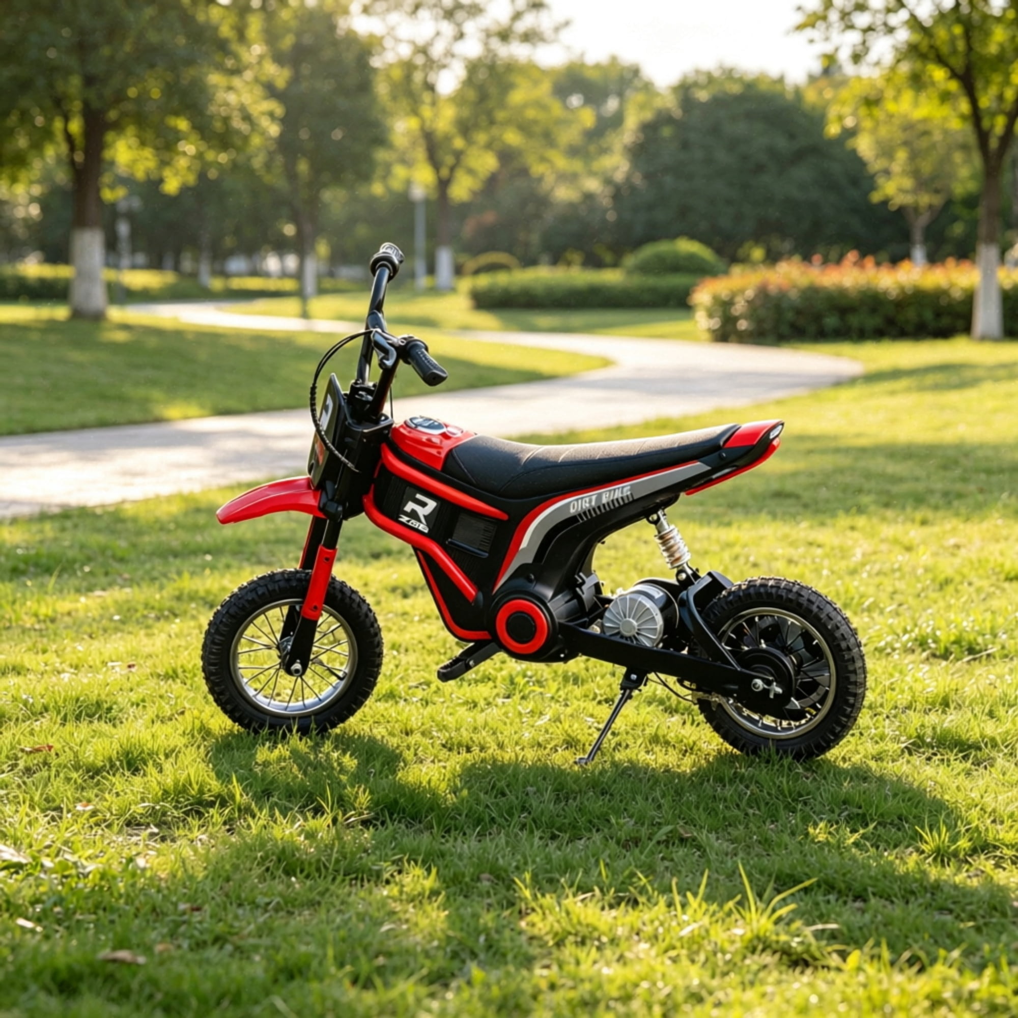 12" Kids Electric Dirt Bike, 24V 350W Motor, Up to 15 MPH Powerful Speed, Ride-On Toy for Young Racers, Red