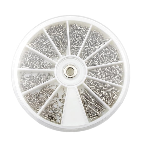 12 Kinds M1 M1.2 M1.4 M1.7 304 Stainless Steel Phillips Rounded Head Small Self Tapping Screws Assortment Kit