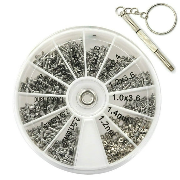 12 Kinds Of Small Screws Nuts Assortment Kit M1 M1.2 M1.4 M1.6 Screw For Watches Glassess Frame Repair Tools With Screwdriver