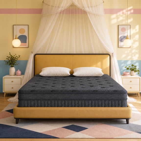 12" King Medium Firm Hybrid Mattress, Balanced Support with Motion-Free and Airflow Design