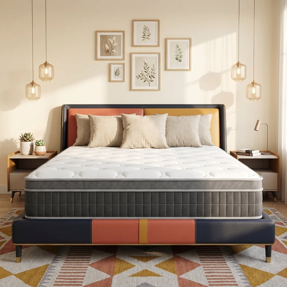 12" King Medium Firm Hybrid Mattress, Balanced Support with Motion-Free and Airflow Design