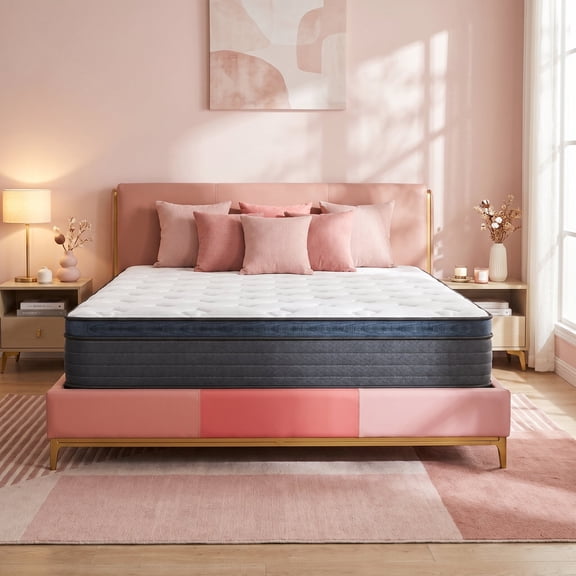 12" King Medium Firm Hybrid Mattress, Balanced Support with Motion-Free and Airflow Design