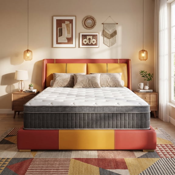 12" King Medium Firm Hybrid Mattress, Balanced Support with Motion-Free and Airflow Design