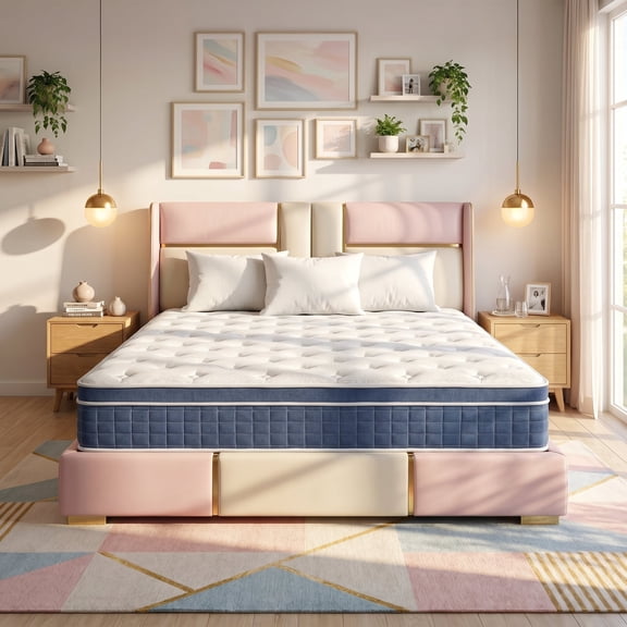12" King Medium Firm Hybrid Mattress, Balanced Support with Motion-Free and Airflow Design