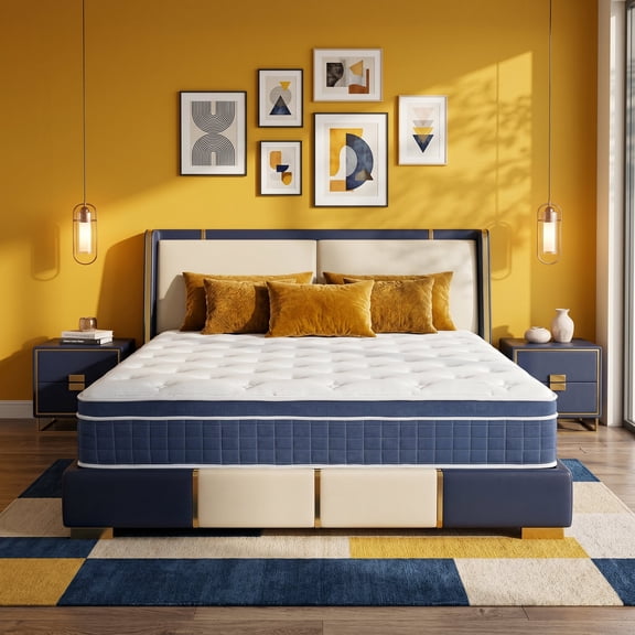 12" King Medium Firm Hybrid Mattress, Balanced Support with Motion-Free and Airflow Design