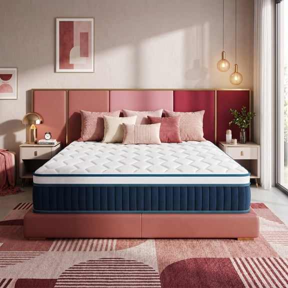 12" King Medium Firm Hybrid Mattress, Balanced Support with Motion-Free and Airflow Design