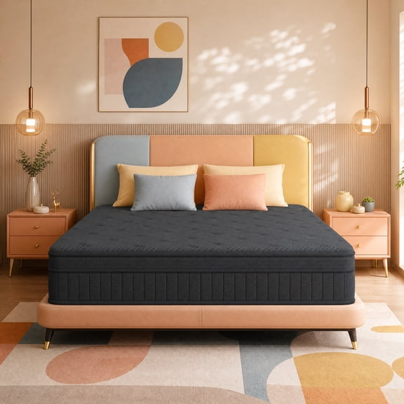 12" King Medium Firm Hybrid Mattress, Balanced Support with Motion-Free and Airflow Design